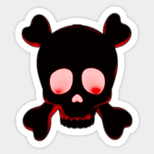 Red Jolly Rodger Sticker